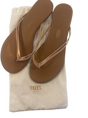 Tkees Duos Sandal Tan With Pink & Gold Straps